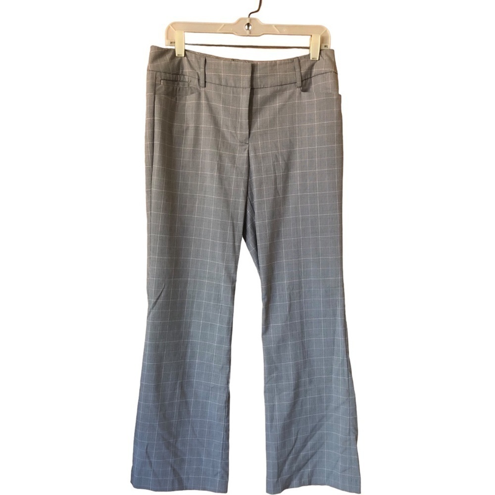 Gray plaid wide leg trousers professional Academia eclectic grandpa dress pants - Picture 2 of 12
